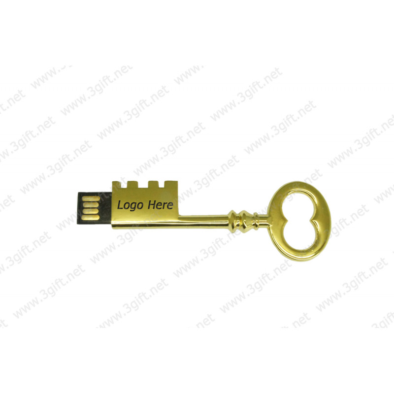 Customized Classy Key Steel USB Flash Drive (16G, 32G - Gold)